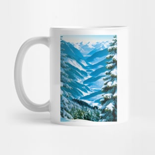 Snowy mountains in the Taiga Mug